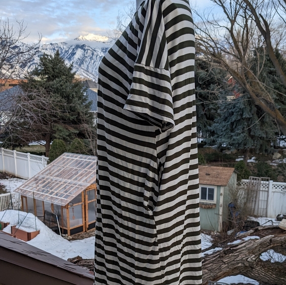 Red Lolly Green/White Striped Maxi Dress S please read measurements. - Picture 4 of 13